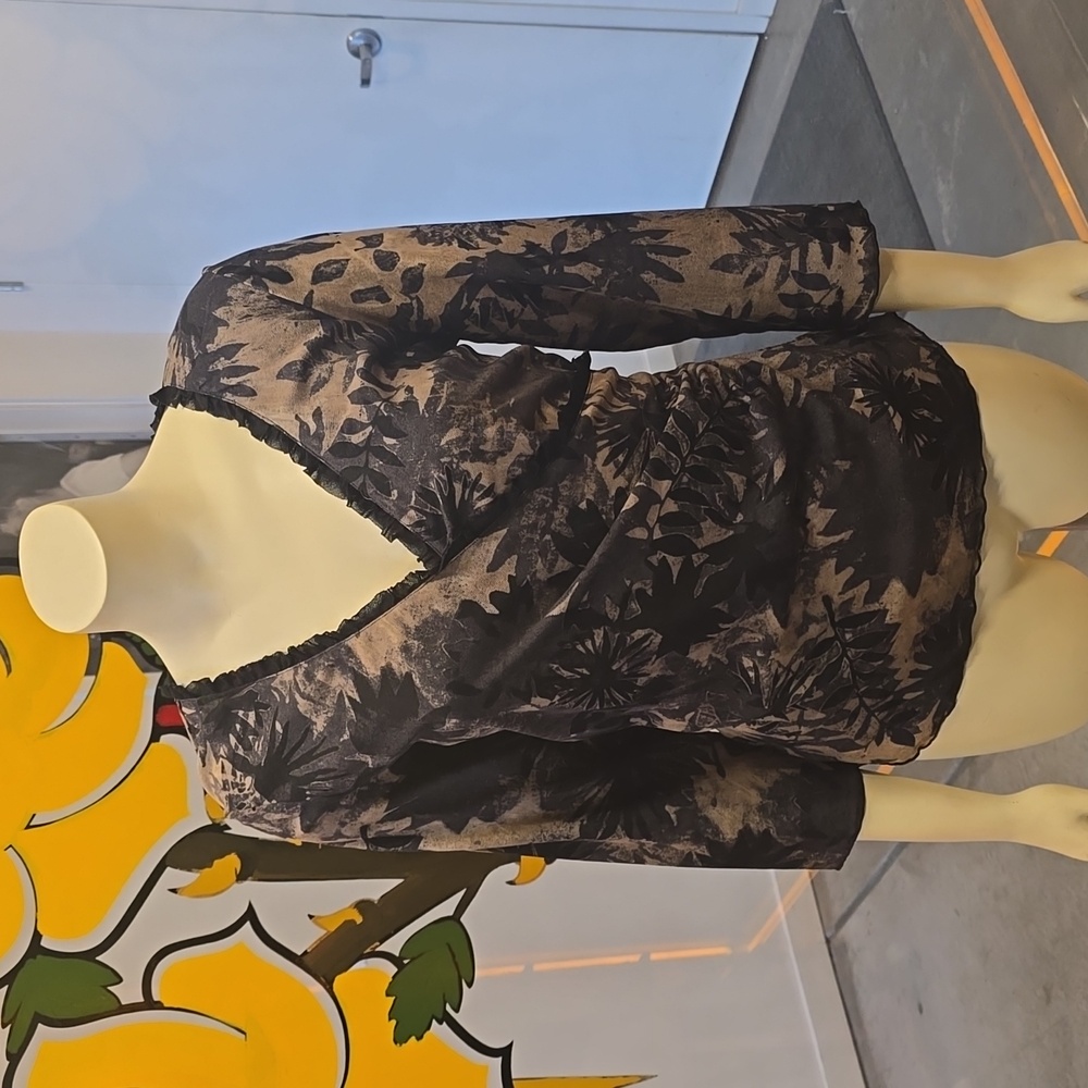 Sigrid Olsen Mesh Floral Print Top